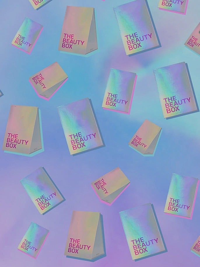 Image of beauty box on colorful background