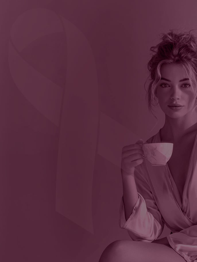 Image of a lady on pink background