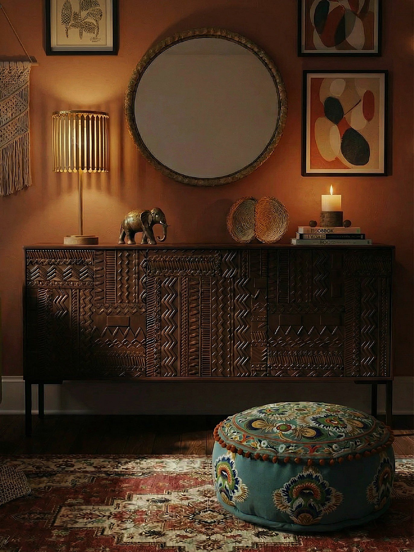 Image of a home decor with arabesque motifs 