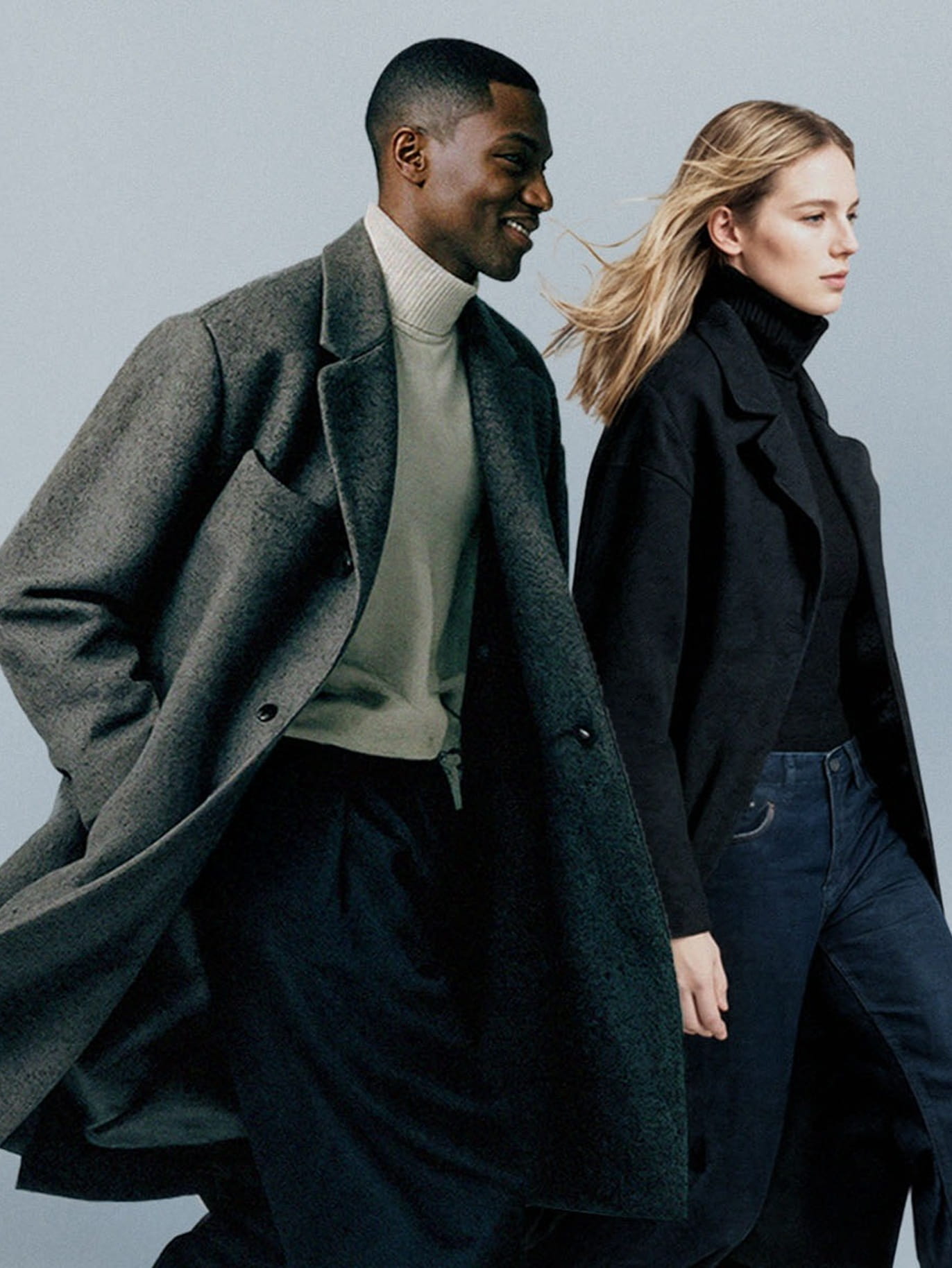 Image of models in sleek winter outfits
