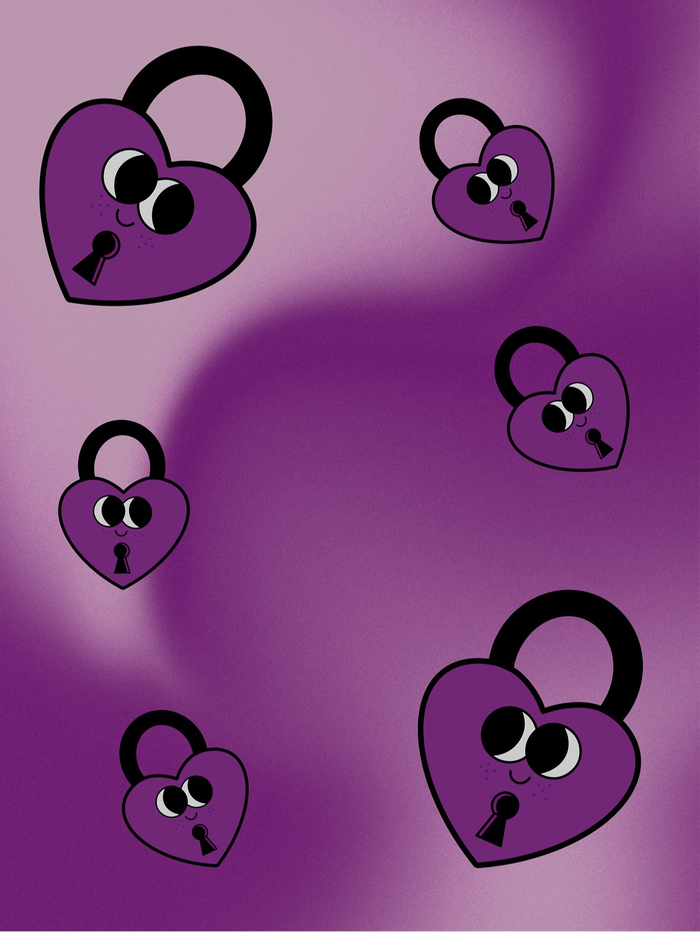 Image of locks on purple background