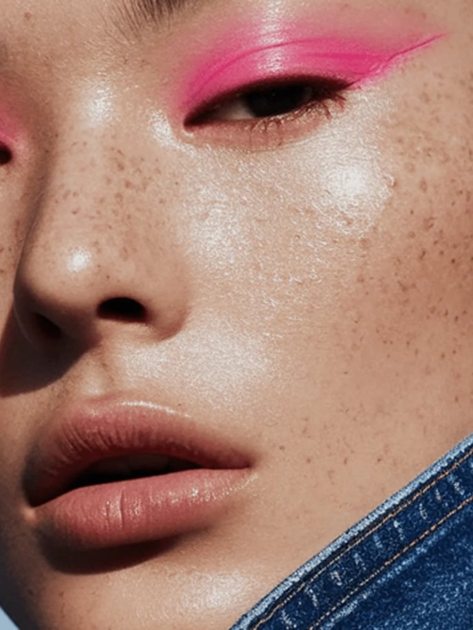 Image of model with bright makeup