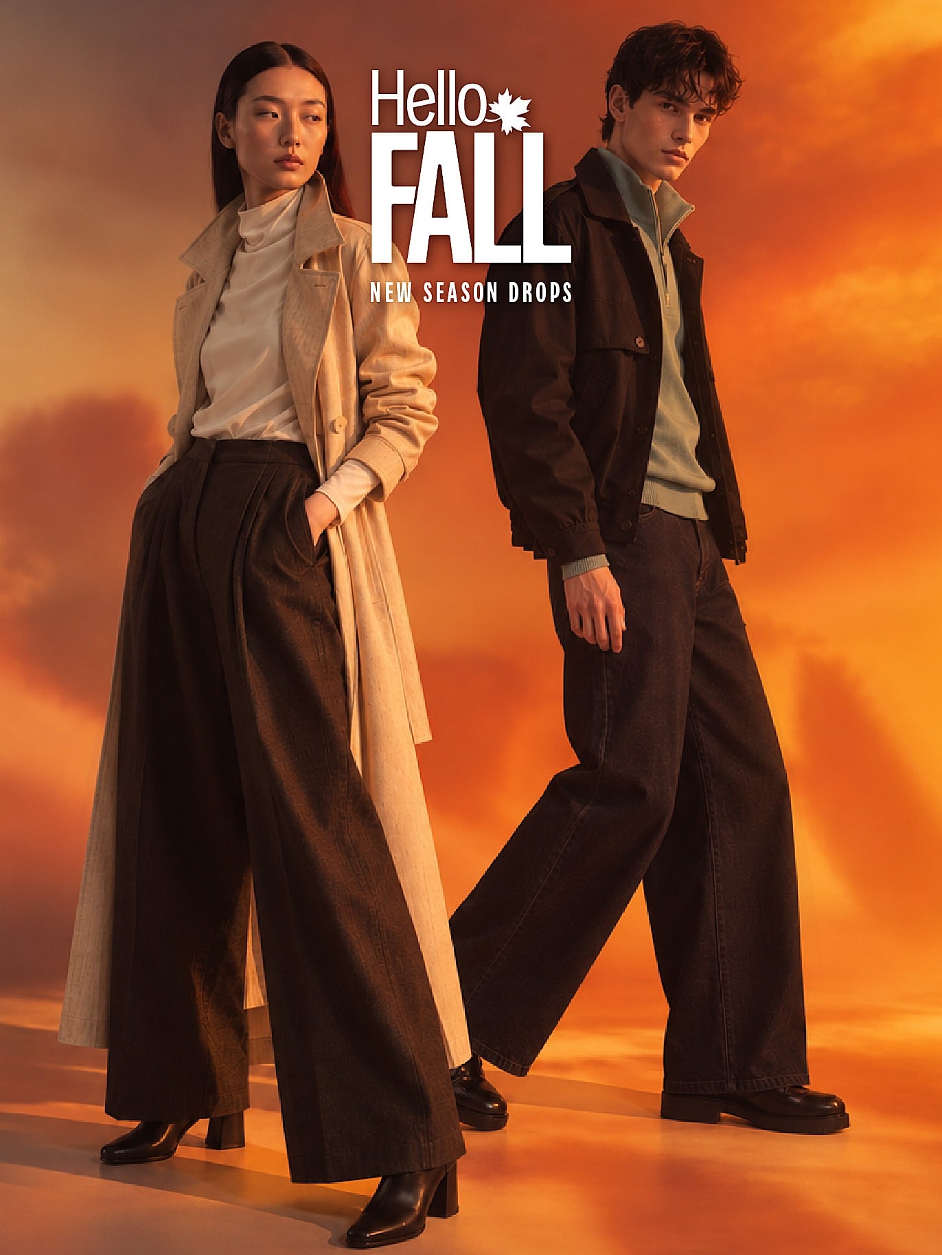 Image of models on brown background