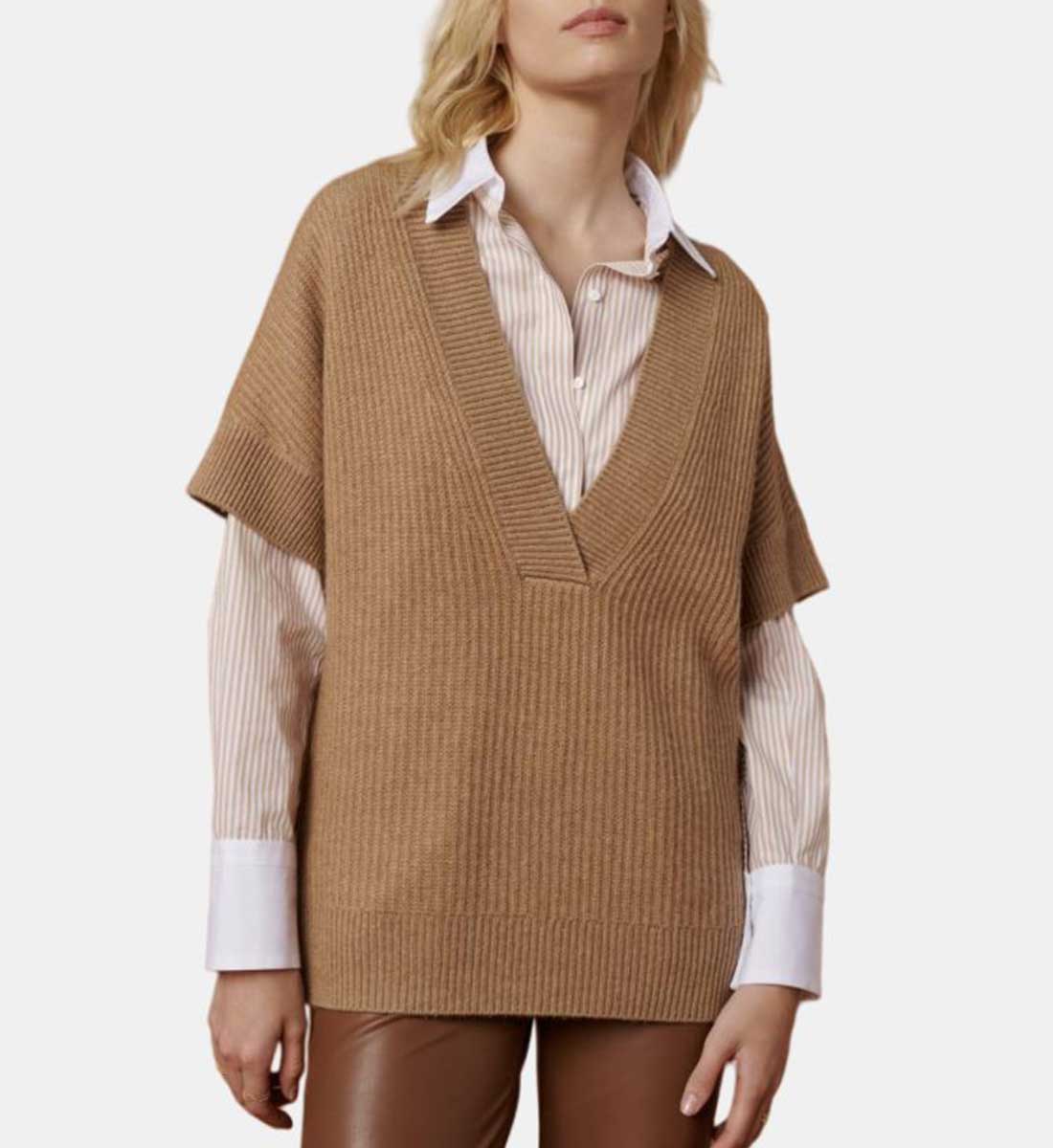 Oversized knit vest top